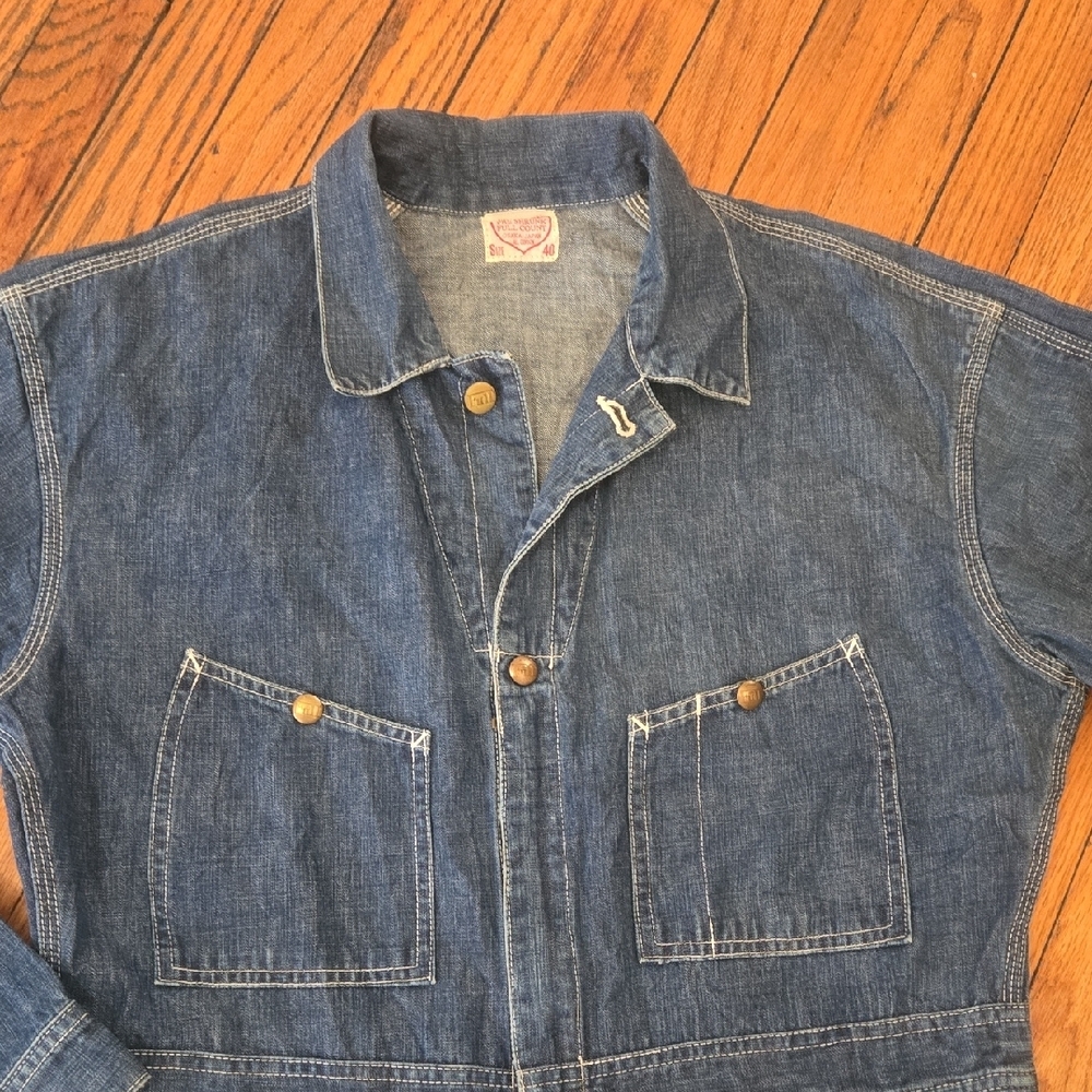 Vintage Pre Shrunk Full Count Blue Denim Jumpsuit - Picture 2 of 13
